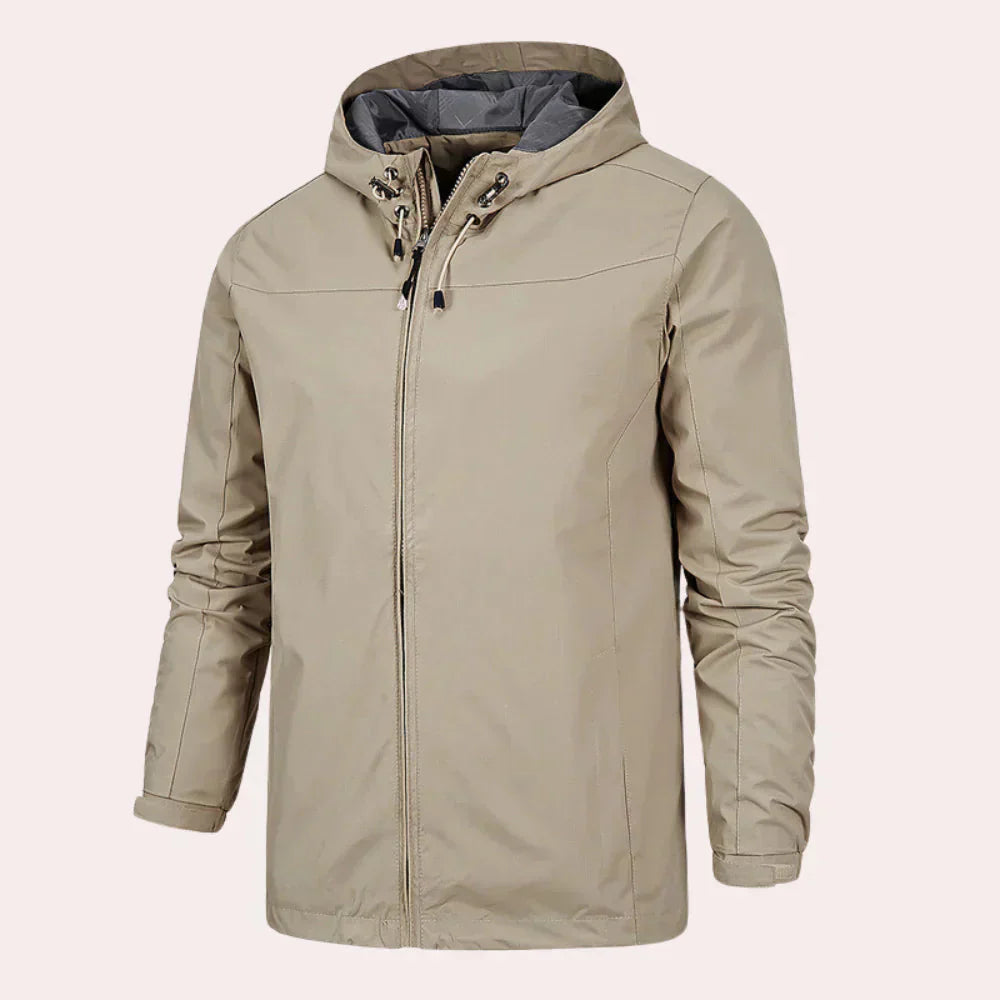 Leichte Outdoor-Windjacke mit verstellbarer Kapuze