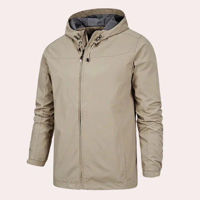 Leichte Outdoor-Windjacke mit verstellbarer Kapuze