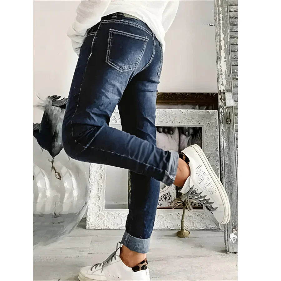 SEDA - STRETCH-JEANS MIT KNÖPFEN