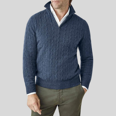 Luxuriöser Kaschmir-Reißverschluss-Pullover für Herren