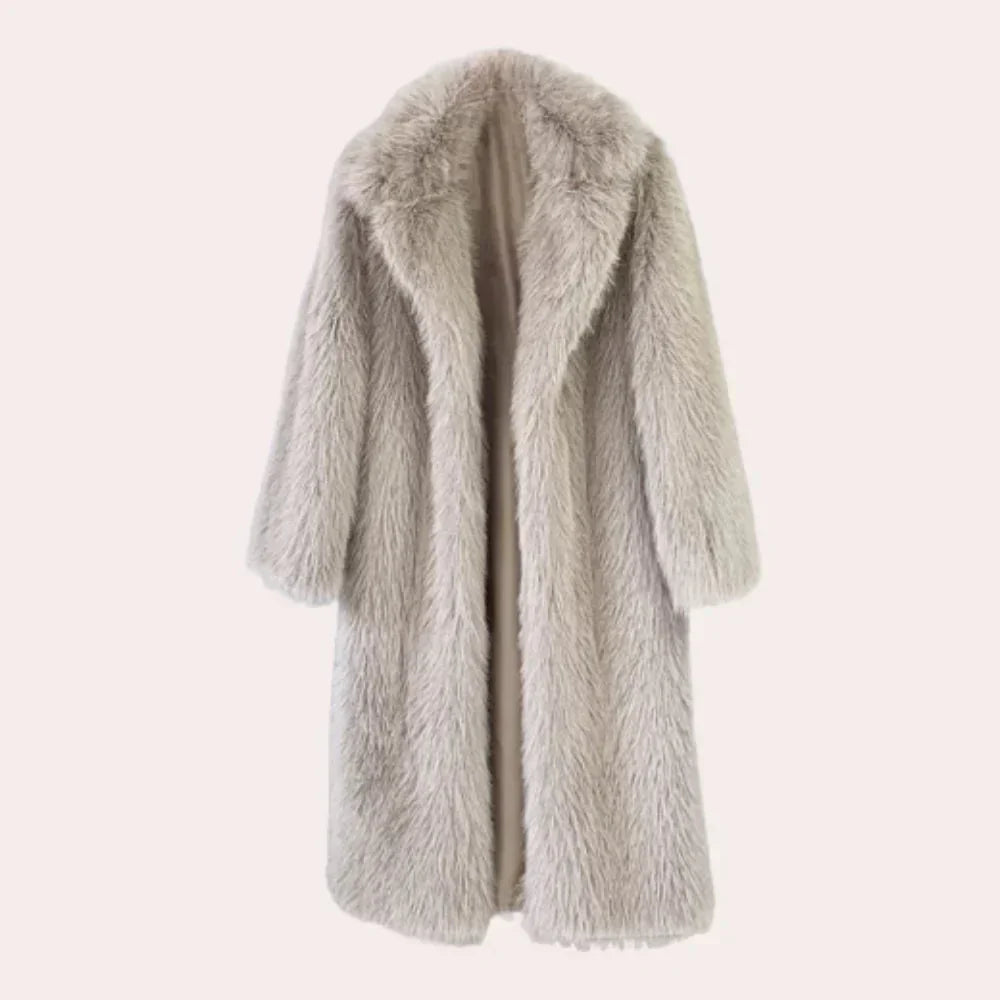 Luxuriöser Plüsch-Wintermantel für Damen – Bequem und Warm