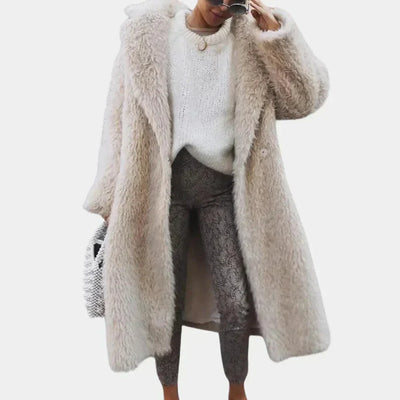 Luxuriöser Plüsch-Wintermantel für Damen – Bequem und Warm