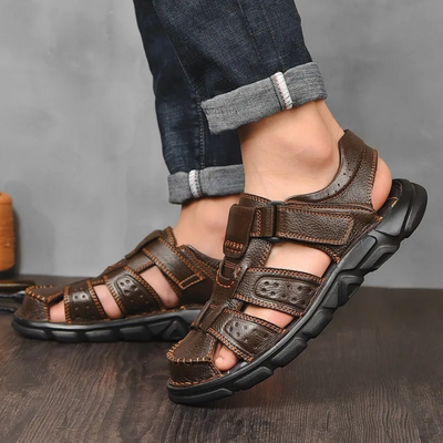 Verstellbare Ledersommersandalen für Herren
