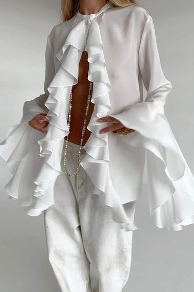 Heidi-Mode | Semitransparente Bluse mit Rüschen