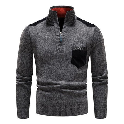 Pullover Herren Mit Reißverschluss | Zipper Design Mit Brusttasche
