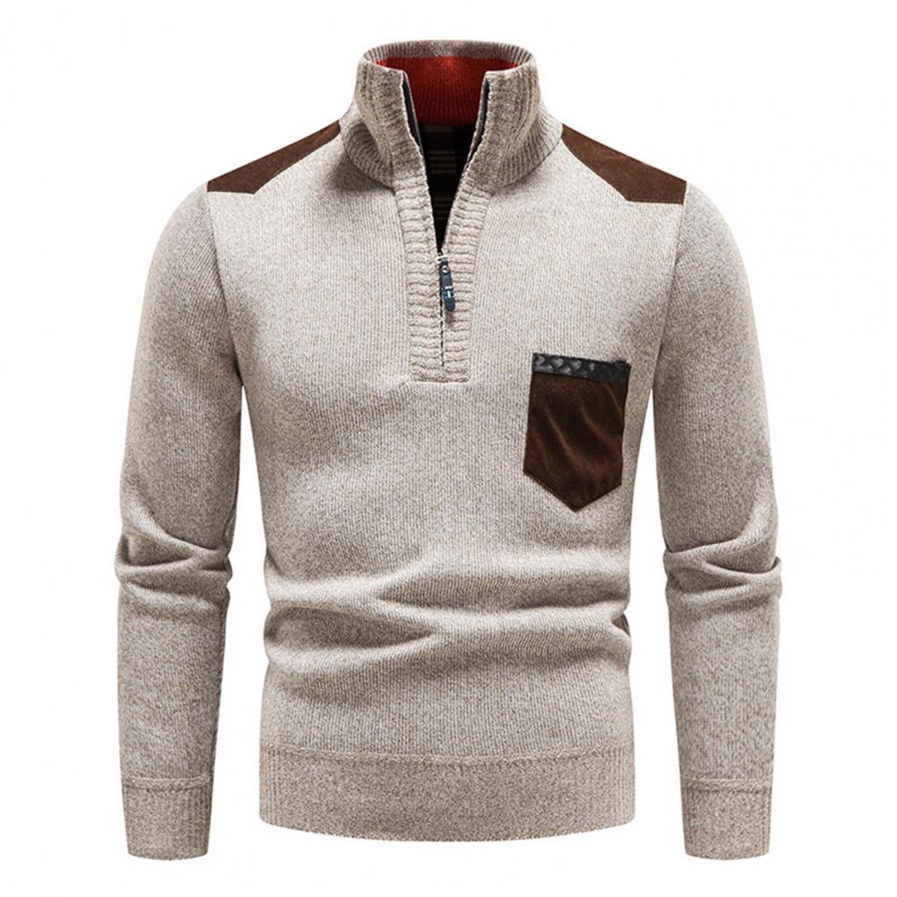 Pullover Herren Mit Reißverschluss | Zipper Design Mit Brusttasche