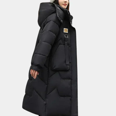 Modische Kapuzenjacke mit Puffärmeln für Damen – Warm und Stilvoll für den Winter