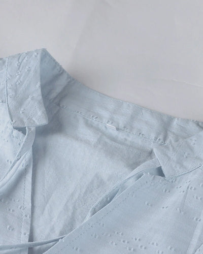 Chloé – Leichtes Strandkleid mit V-Ausschnitt und 3/4-Ärmeln