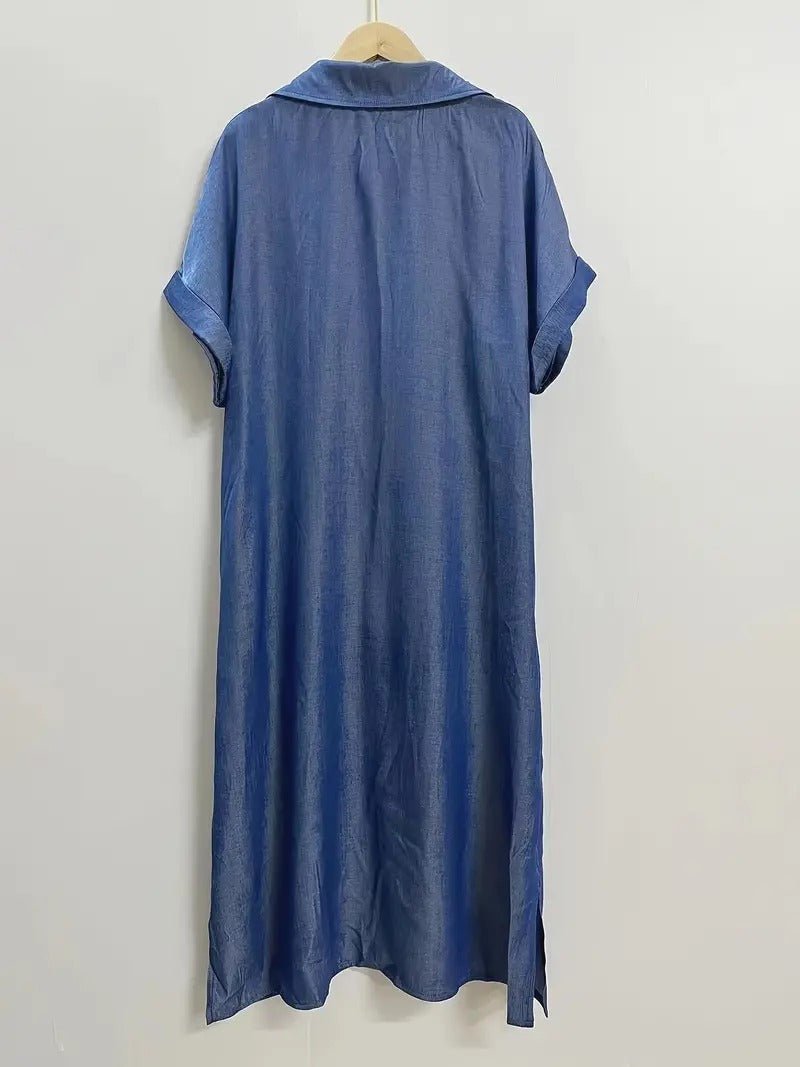 Kurzärmeliges Kleid mit Knöpfen für Damen