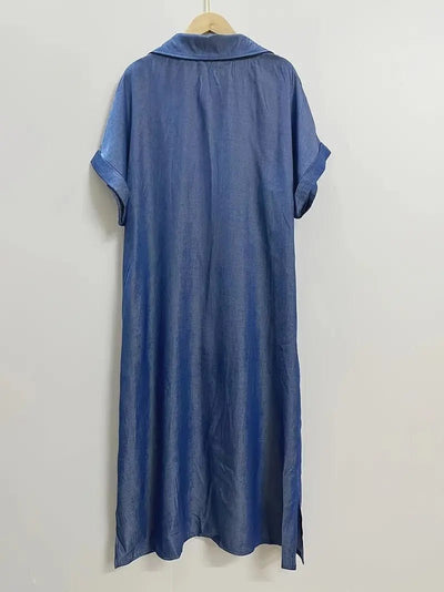 Kurzärmeliges Kleid mit Knöpfen für Damen