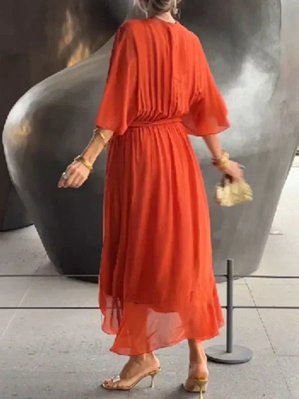 GINEVRA | Elegantes langes Kleid mit femininem Ausschnitt