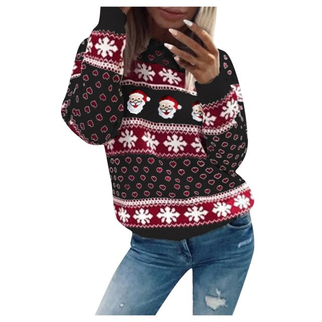 Gestrickter Weihnachtspulli für Frauen