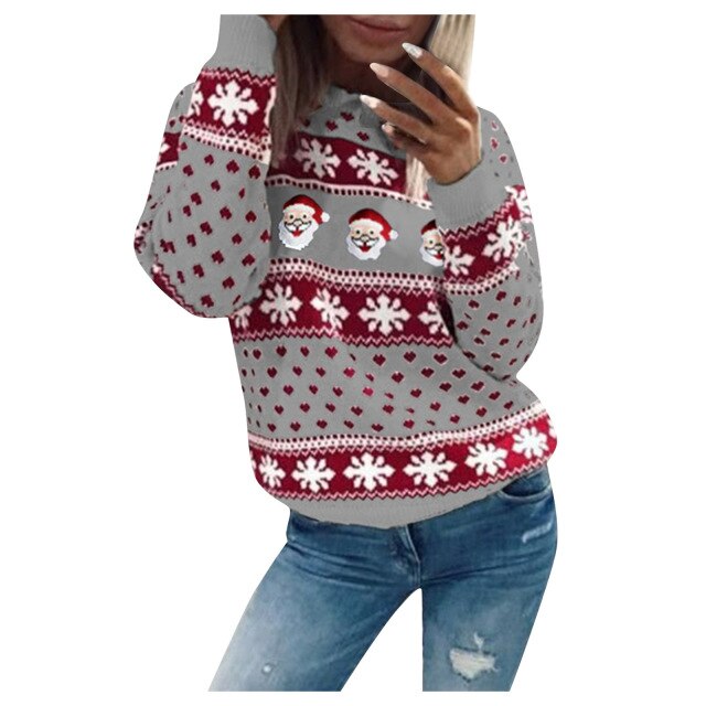 Gestrickter Weihnachtspulli für Frauen
