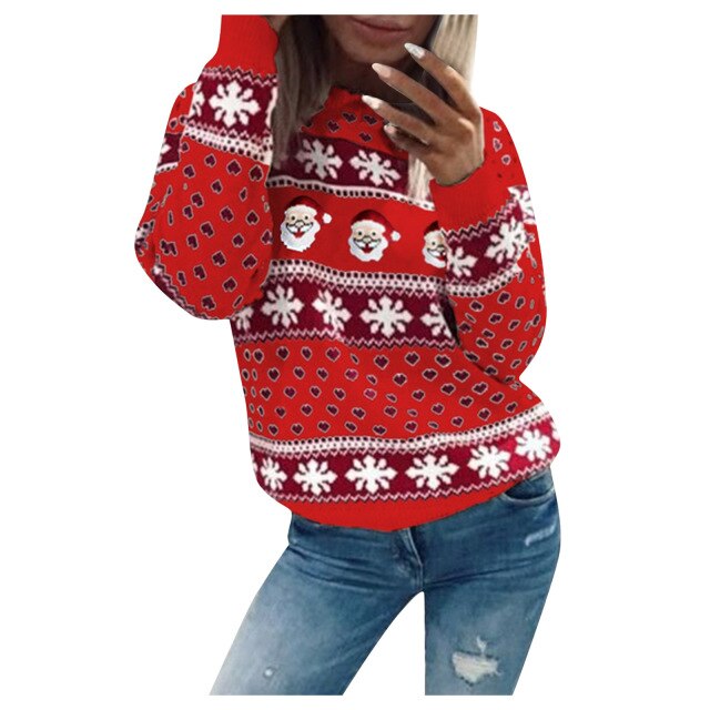 Gestrickter Weihnachtspulli für Frauen