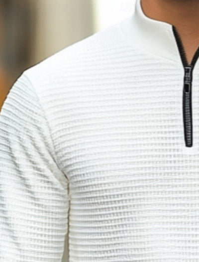 Strickpullover mit halbem Reißverschluss für Männer