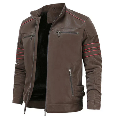 Robuste Herren Motorrad-Lederjacke für stilvolle Abenteuer