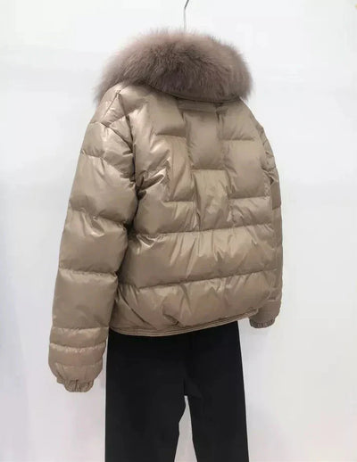 Rosarote Vintage-Steppjacke für kalte Tage