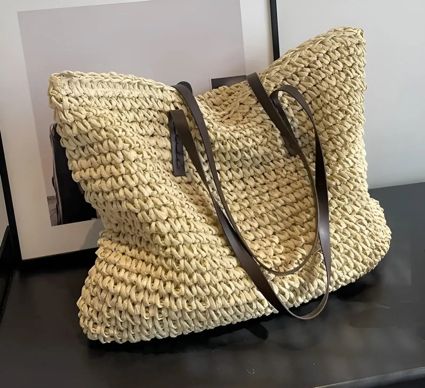 Boho Damentasche – Handgewebte Strandtasche mit Quasten & Details