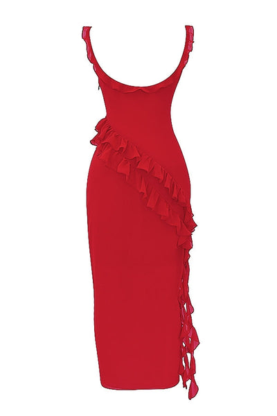 Dalila | Langes Kleid mit Rüschen