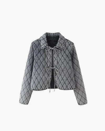 Rafaela | Kurze karierte Jeansjacke für Damen