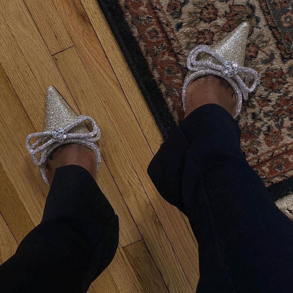 Heidi-Mode | Schleife Wickel Um Kristall Absätze