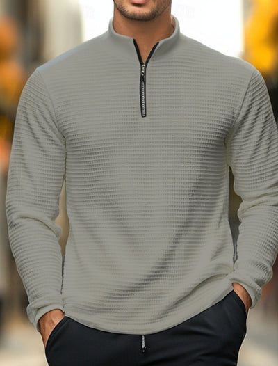 Strickpullover mit halbem Reißverschluss für Männer