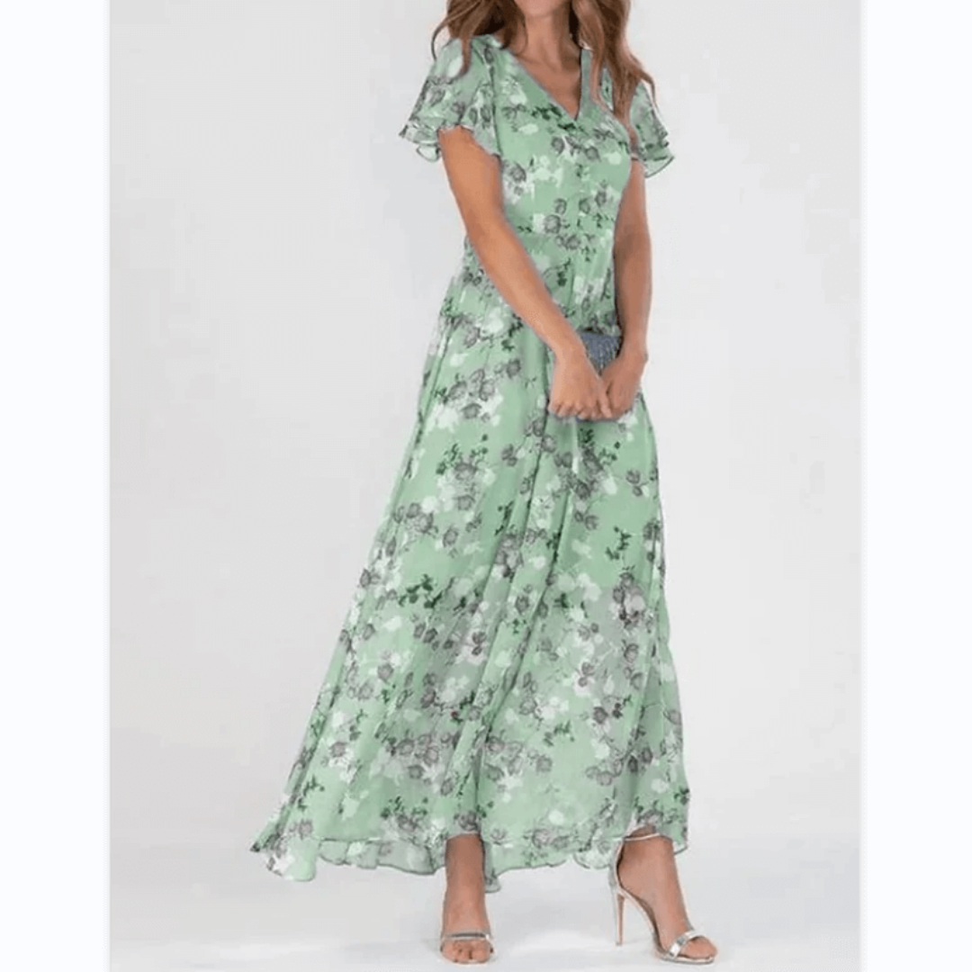 Amélie – Sommerliches, formelles Blumen-Maxikleid für elegante Anlässe