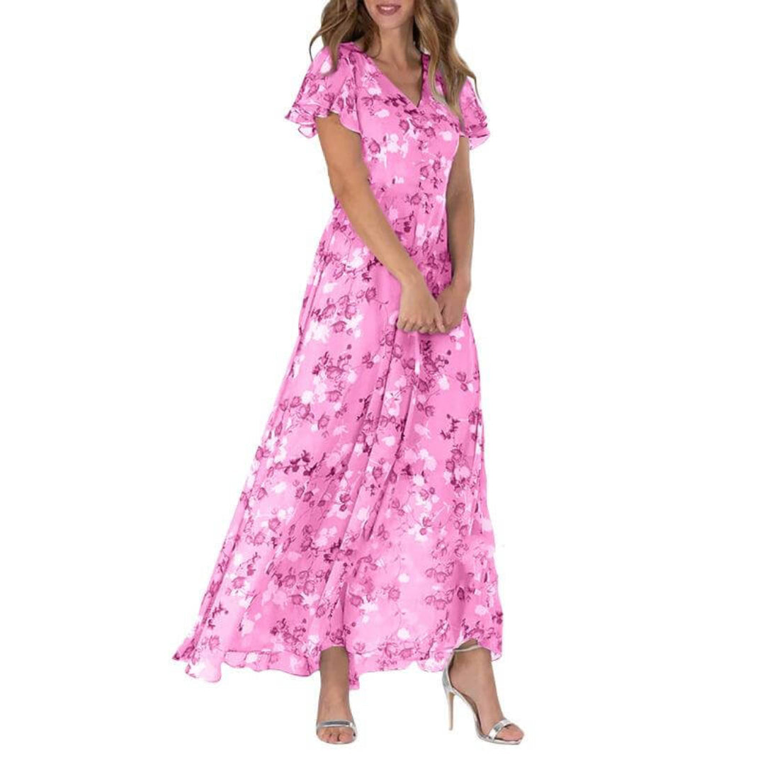 Amélie – Sommerliches, formelles Blumen-Maxikleid für elegante Anlässe