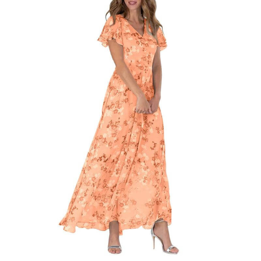 Amélie – Sommerliches, formelles Blumen-Maxikleid für elegante Anlässe