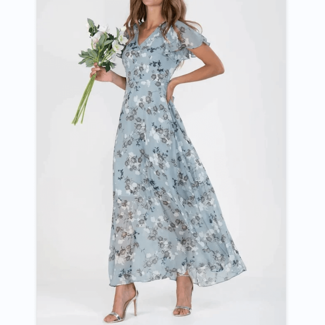 Amélie – Sommerliches, formelles Blumen-Maxikleid für elegante Anlässe