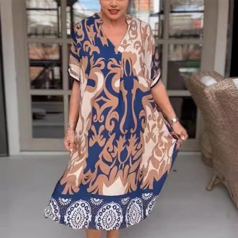 Alessia | Luftiges Midikleid mit V-Ausschnitt