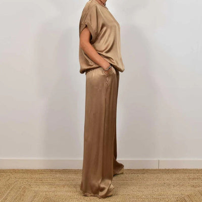 DENISE - SET AUS SATINTOP UND FLIESSENDER HOSE