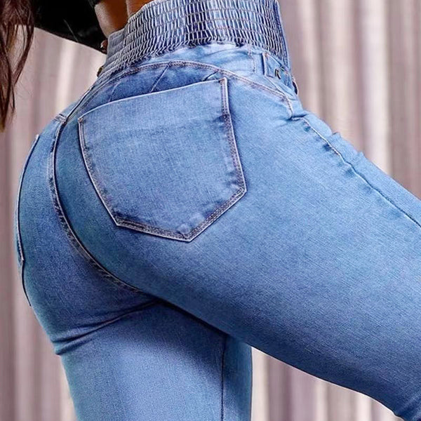 AYSUN - ELASTISCHE AUSGESTELLTE JEANS MIT HOHER TAILLE