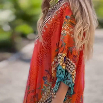 PINAR - ASYMMETRISCHES KLEID MIT V-AUSSCHNITT