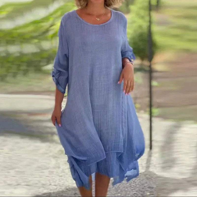 TUGBA - LOCKERES KLEID MIT RUNDHALSAUSSCHNITT