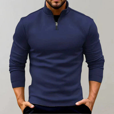 Stylischer Herren Rollkragenpullover mit Reißverschluss für kühle Tage