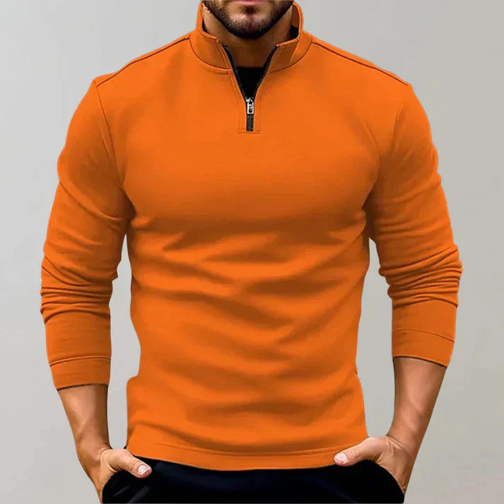 Stylischer Herren Rollkragenpullover mit Reißverschluss für kühle Tage