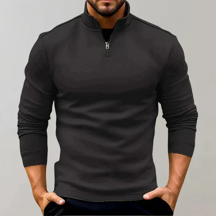 Stylischer Herren Rollkragenpullover mit Reißverschluss für kühle Tage