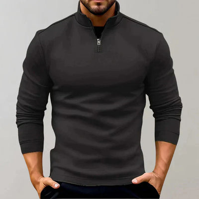 Stylischer Herren Rollkragenpullover mit Reißverschluss für kühle Tage