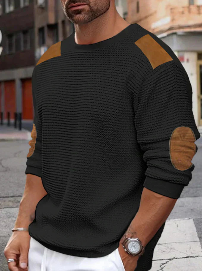 Stylischer Herren Waffelripp-Strickpullover für Komfort und Wärme