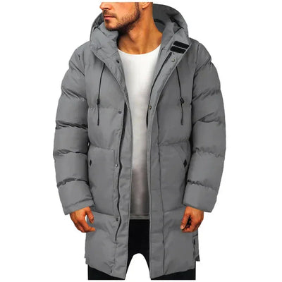 Stylischer langer Herrenparka in Grau für optimalen Kälteschutz
