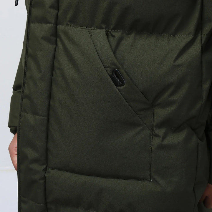 Stylischer langer Herrenparka in Grau für optimalen Kälteschutz