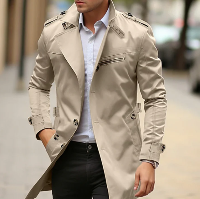 Stylischer und leichter Frühlings-Trenchcoat für Herren