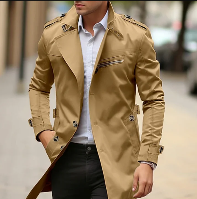 Stylischer und leichter Frühlings-Trenchcoat für Herren