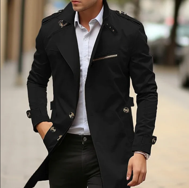 Stylischer und leichter Frühlings-Trenchcoat für Herren