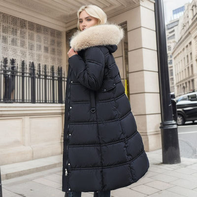 Stylischer Wintermantel mit Fellkapuze und Gürtel – Bequeme Damenjacke in verschiedenen Farben
