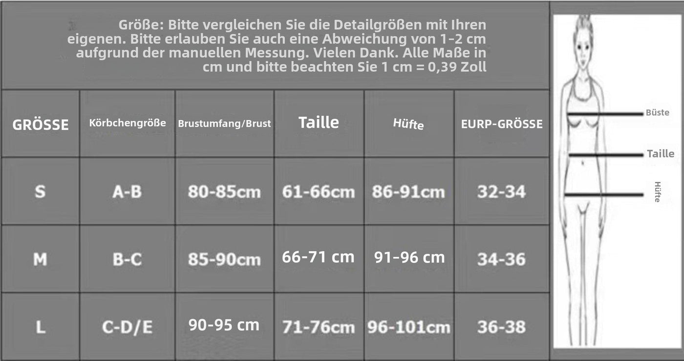 Heidi Mode | Sexy dreiteiliger Badeanzug mit Bikini-Ausschnitt