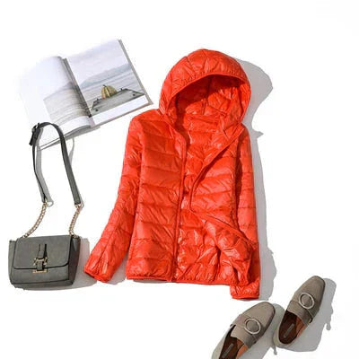 Ultraleichte Daunenjacke mit Reißverschluss und praktischen Taschen für kalte Tage
