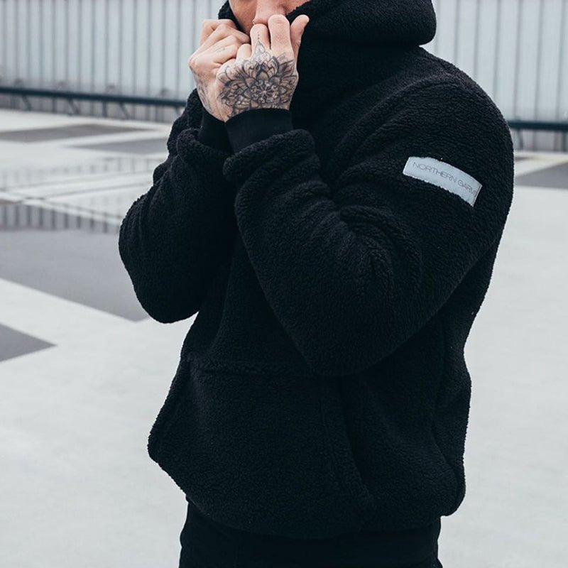 Ultraweicher Herren-Kapuzenpullover aus Plüsch für gemütliche Tage