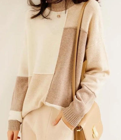 Pullover mit Farbblockmuster für Frauen